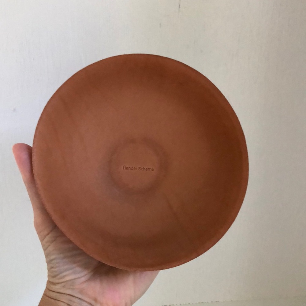 Hender Scheme pounded & tanned leather bowl